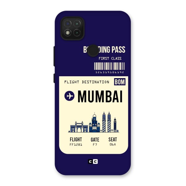 Mumbai Boarding Pass Back Case for Redmi 9C