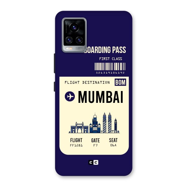 Mumbai Boarding Pass Back Case for Vivo V20 Pro