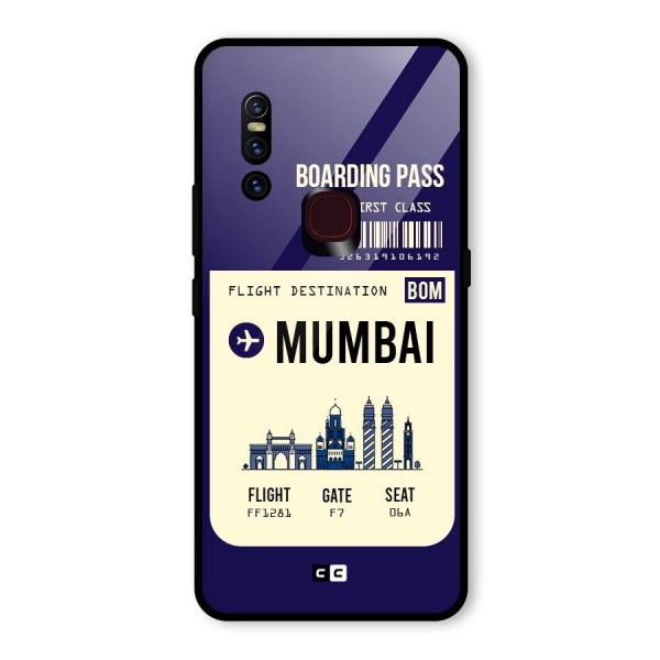 Mumbai Boarding Pass Glass Back Case for Vivo V15