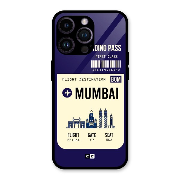 Mumbai Boarding Pass Glass Back Case for iPhone 14 Pro Max
