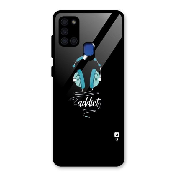 Music Addict Glass Back Case for Galaxy A21s