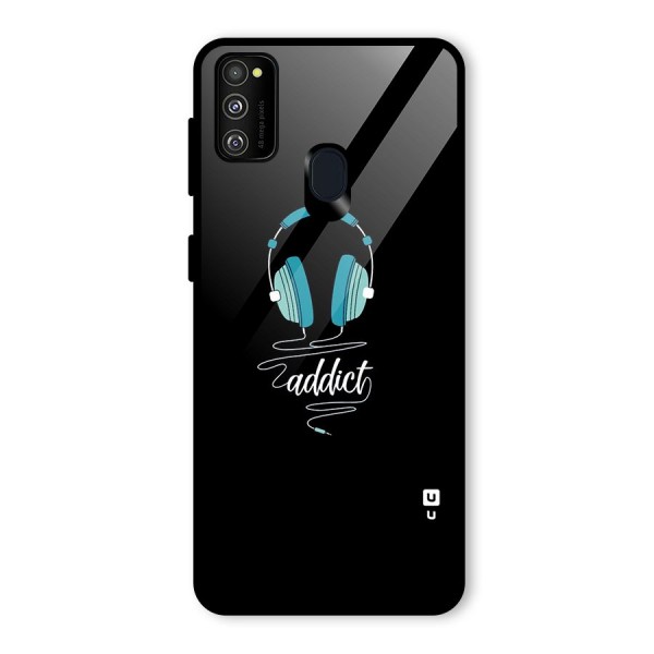 Music Addict Glass Back Case for Galaxy M21