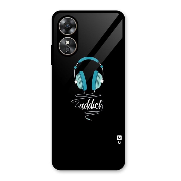 Music Addict Glass Back Case for Oppo A17