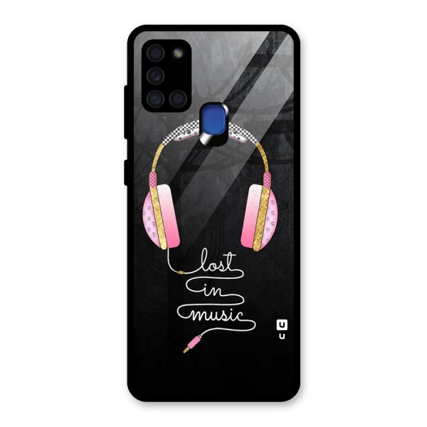 Music Lost Glass Back Case for Galaxy A21s