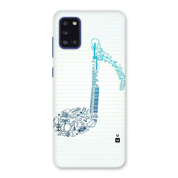 Music Note Design Back Case for Galaxy A31