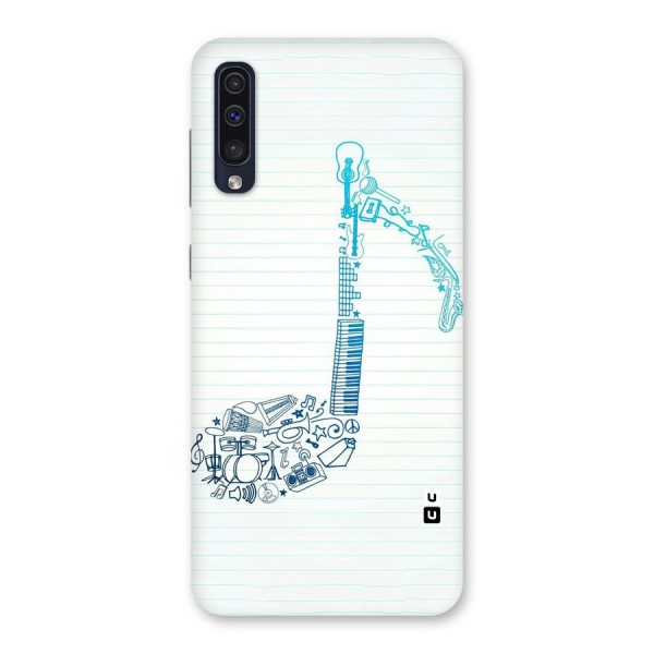 Music Note Design Back Case for Galaxy A50