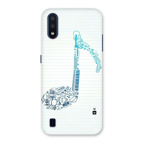 Music Note Design Back Case for Galaxy M01