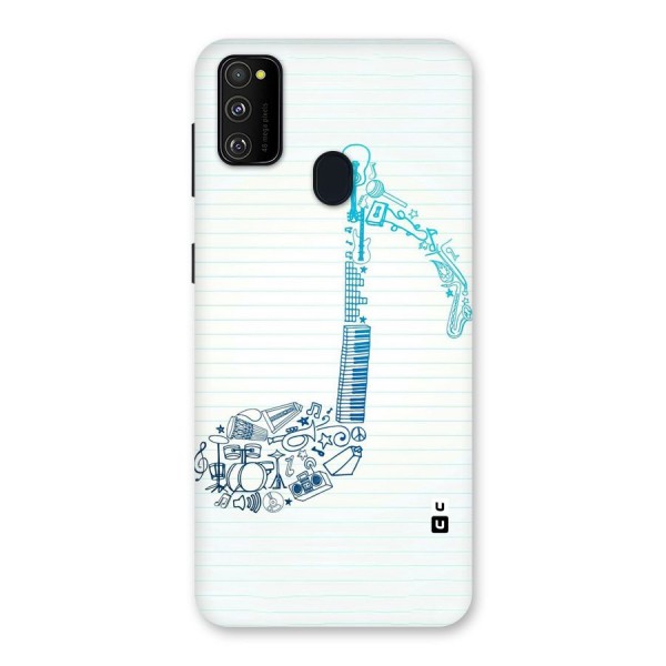 Music Note Design Back Case for Galaxy M21