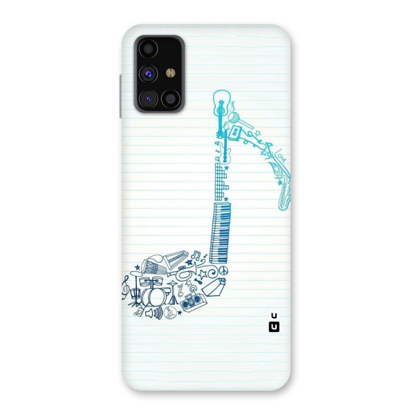 Music Note Design Back Case for Galaxy M31s