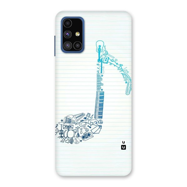 Music Note Design Back Case for Galaxy M51