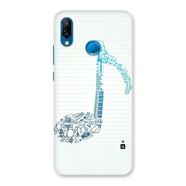 Music Note Design Back Case for Huawei P20 Lite