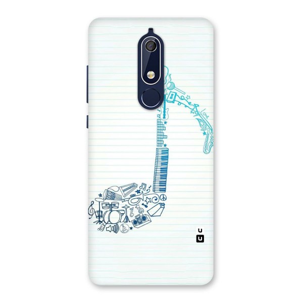 Music Note Design Back Case for Nokia 5.1