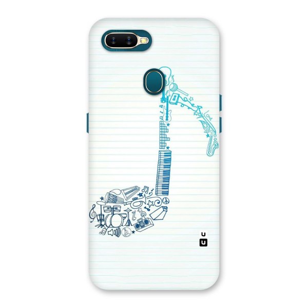 Music Note Design Back Case for Oppo A12