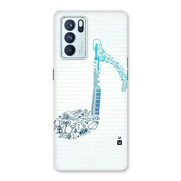 Music Note Design Back Case for Oppo Reno6 Pro 5G