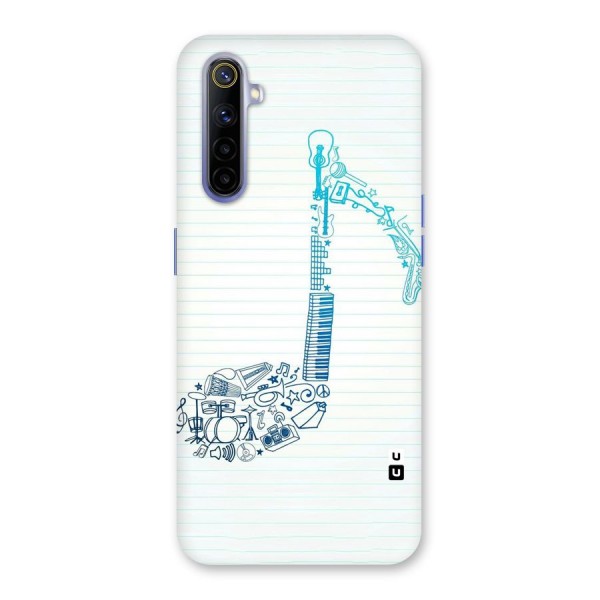 Music Note Design Back Case for Realme 6