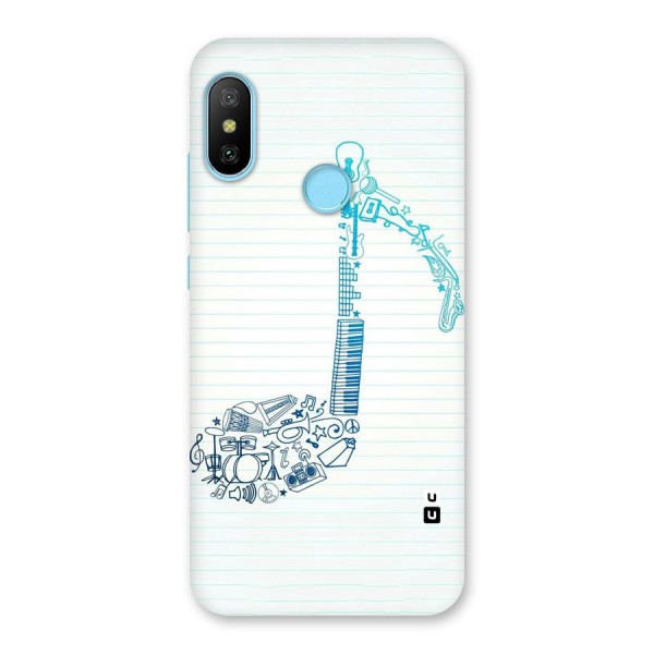 Music Note Design Back Case for Redmi 6 Pro