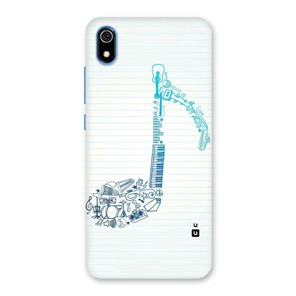 Music Note Design Back Case for Redmi 7A