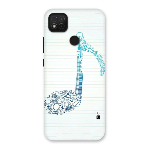 Music Note Design Back Case for Redmi 9C