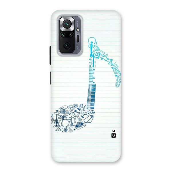 Music Note Design Back Case for Redmi Note 10 Pro