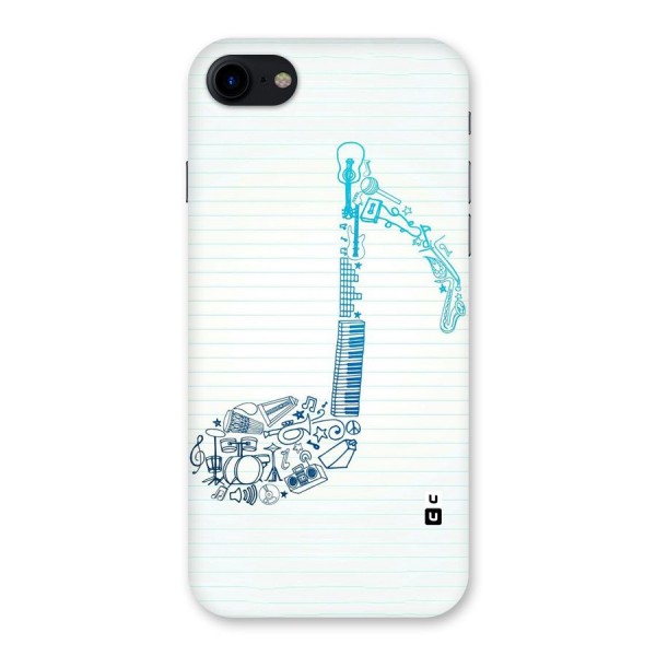 Music Note Design Back Case for iPhone SE 2020