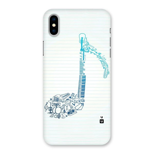 Music Note Design Back Case for iPhone XS