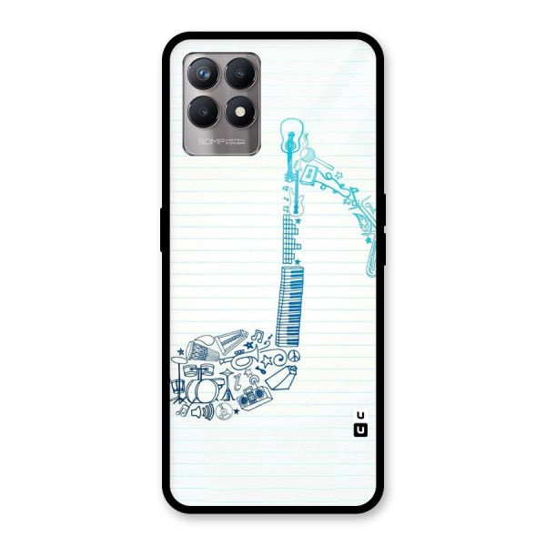 Music Note Design Glass Back Case for Realme 8i