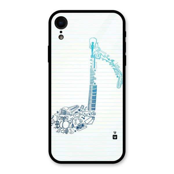 Music Note Design Glass Back Case for XR