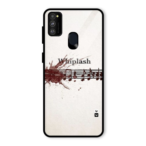 Music Notes Splash Glass Back Case for Galaxy M21