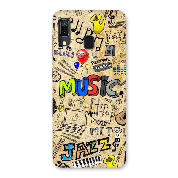 Music Pattern Back Case for Galaxy A20