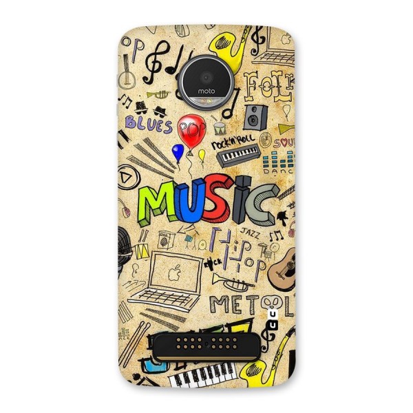 Music Pattern Back Case for Moto Z Play