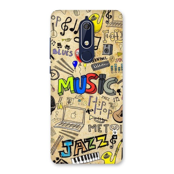 Music Pattern Back Case for Nokia 5.1