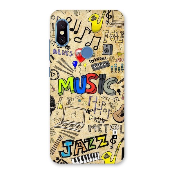 Music Pattern Back Case for Redmi Note 6 Pro