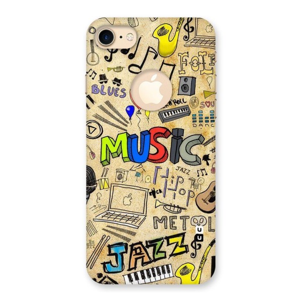 Music Pattern Back Case for iPhone 8 Logo Cut