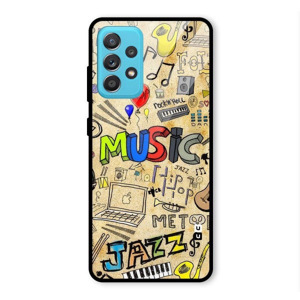 Music Pattern Glass Back Case for Galaxy A52s 5G