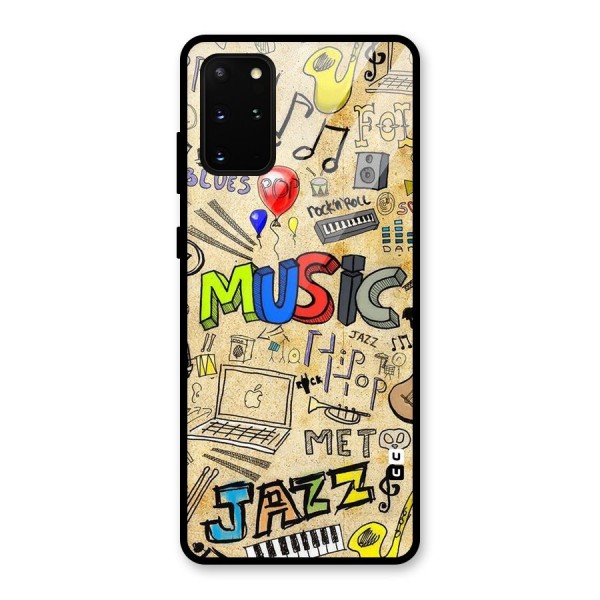 Music Pattern Glass Back Case for Galaxy S20 Plus