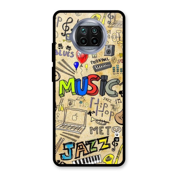 Music Pattern Glass Back Case for Mi 10i