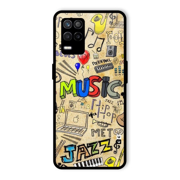 Music Pattern Glass Back Case for Realme 9 5G