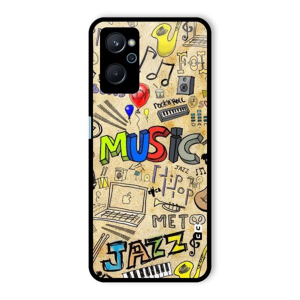 Music Pattern Glass Back Case for Realme 9i