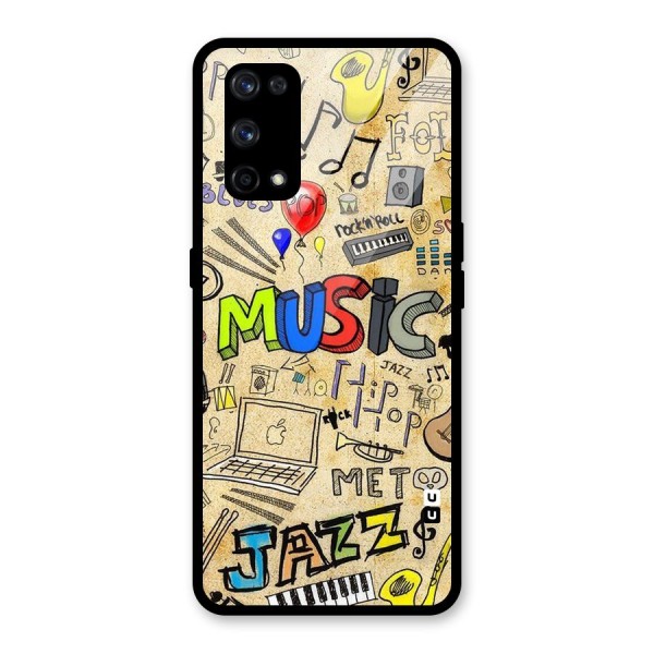 Music Pattern Glass Back Case for Realme X7 Pro