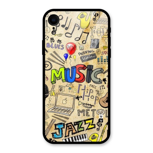 Music Pattern Glass Back Case for XR