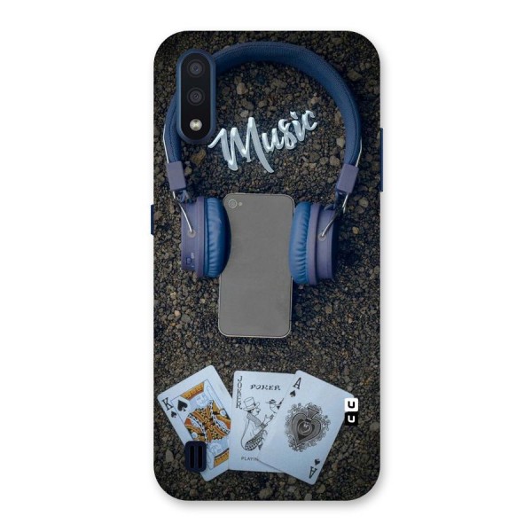 Music Power Cards Back Case for Galaxy M01