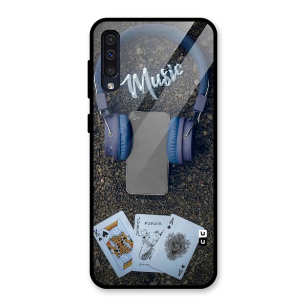 Music Power Cards Glass Back Case for Galaxy A50s