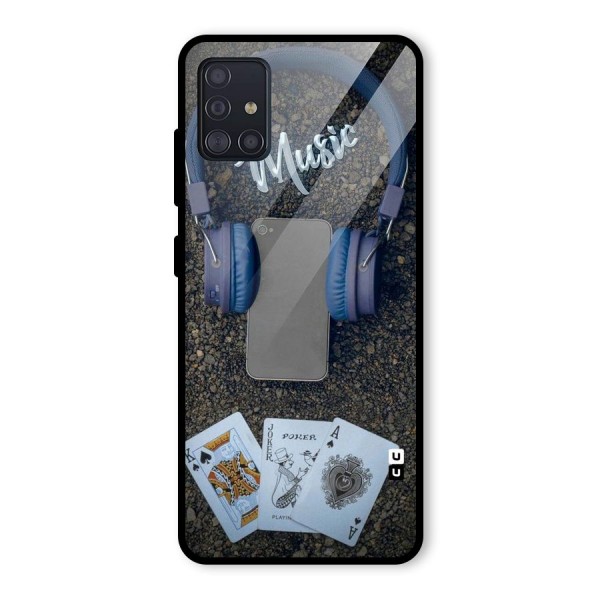 Music Power Cards Glass Back Case for Galaxy A51