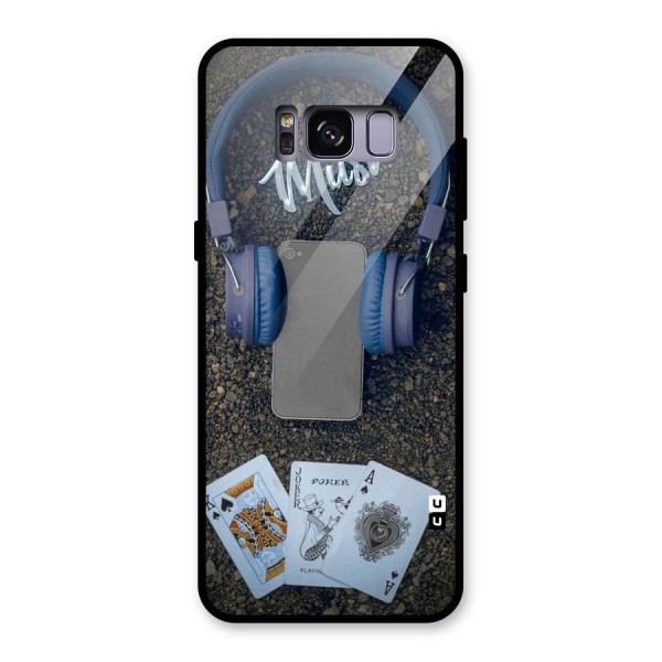 Music Power Cards Glass Back Case for Galaxy S8