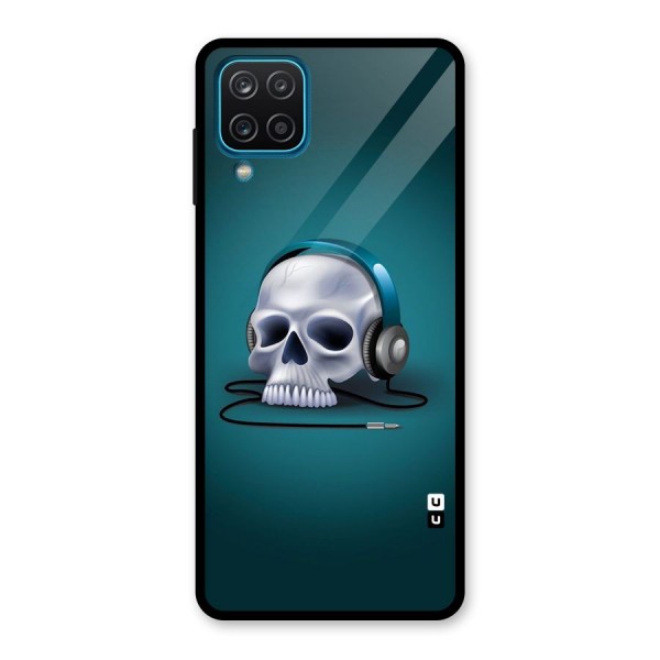 Music Skull Glass Back Case for Galaxy A12