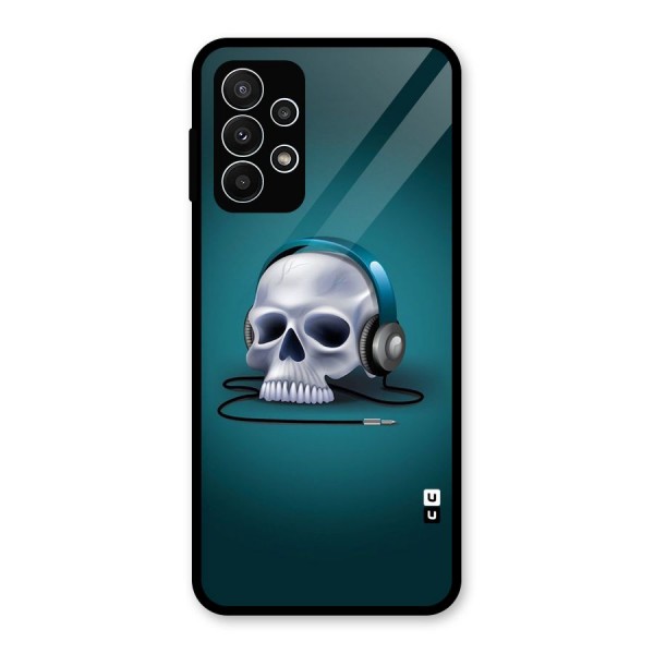 Music Skull Glass Back Case for Galaxy A23