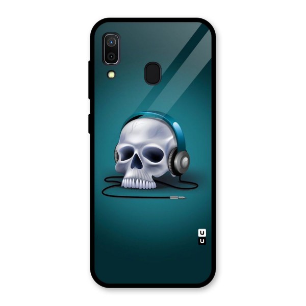 Music Skull Glass Back Case for Galaxy A30