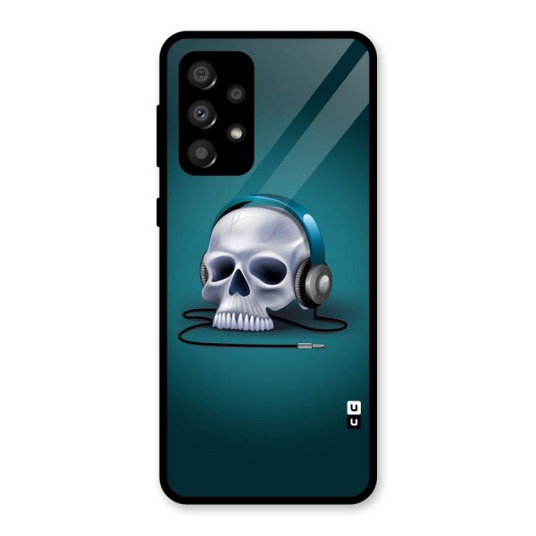 Music Skull Glass Back Case for Galaxy A32