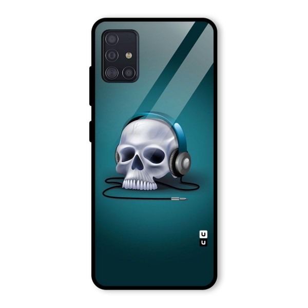 Music Skull Glass Back Case for Galaxy A51