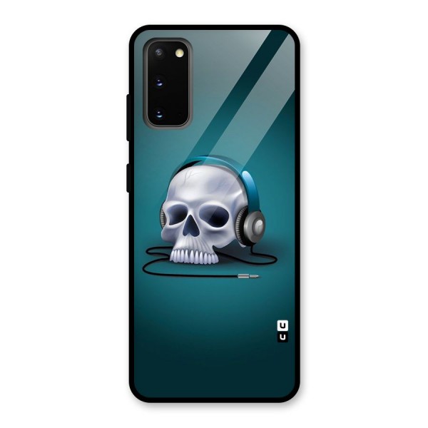 Music Skull Glass Back Case for Galaxy S20